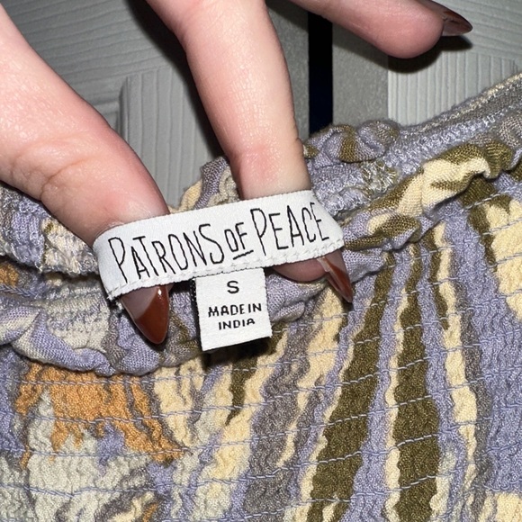 Patrons of Peace Periwinkle and Yellow Floral Blouse - Picture 2 of 2